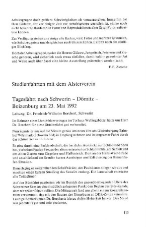 Studienfahrten mit dem Alsterverein