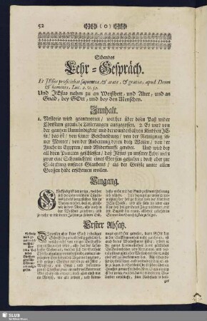 Sibendes Lehr-Gespräch