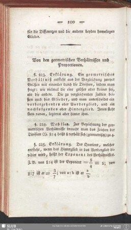Von den geometrischen Verhältnissen und Proportionen