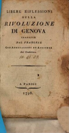 Libere Riflessioni sulla rivoluzione di Genova