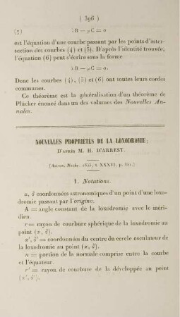 Nouvelles propriétés de la loxodromie.
