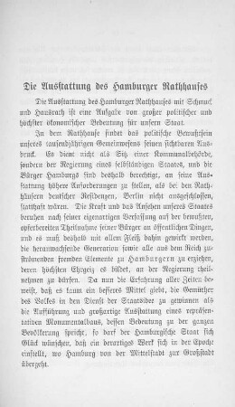 Die Ausstattung des Hamburger Rathauses