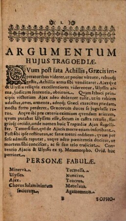 Baltahasaris Stolbergii, Prof. Publ. Wutteberg. Notæ Historico-Philologicæ, In Sophoclis Tragici Ajacem