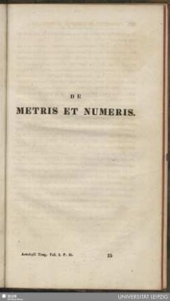 De metris et numeri