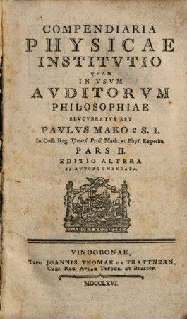 Compendiaria Physicae Institvtio, 2