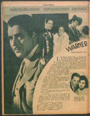 Warner Baxter, el actor que nunca ha sido joven ni sera viejo... : Entrevistado por Juan Valverde