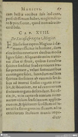 Cap. XVIII. De Extasi & raptu Magico