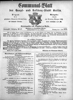 1879,27: No. 27, 6. Juli 1879