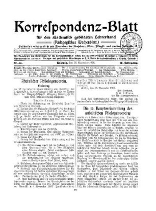 Die 16. Hauptversammlung des anhaltischen Philologenvereins