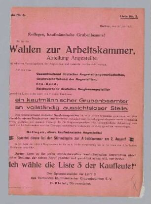 "Wahlen zur Arbeitskammer"