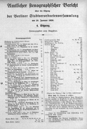 Sitzung 4, 28. Januar 1926