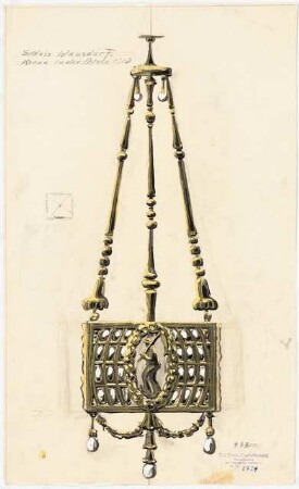 Inneneinrichtung von Schloss Wansdorf: Ansicht der Lampe 1:10