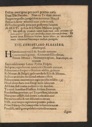 XVII. Christiano Flossero, Altenburgensi.
