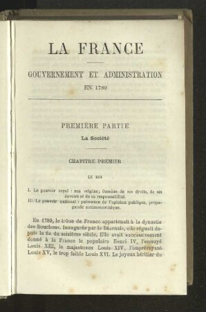 Première Partie