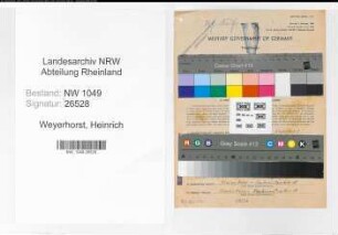 Entnazifizierung Heinrich Weyerhorst , geb. 07.07.1891 (Bahnsekretaer)