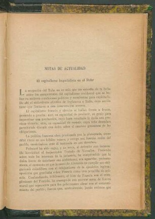 Notas de actualidad : El capitalismo imperialista en el Ruhr
