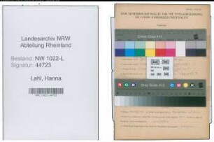 Entnazifizierung Hanna Lahl , geb. 22.01.1904 ()