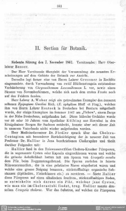 II. Section für Botanik