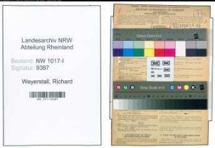 Entnazifizierung Richard Weyerstall , geb. 17.10.1896 (Werkmeister)