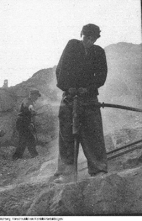 Sosa, Talsperrenbau, Felsarbeiten, 15. September 1949