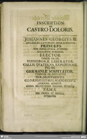 Inscription am Castro Doloris