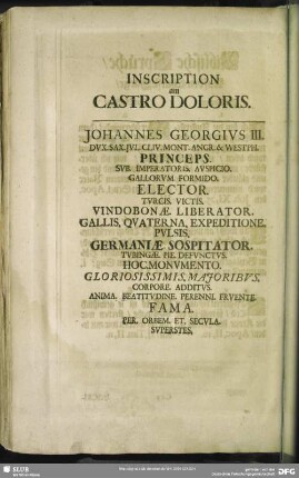 Inscription am Castro Doloris