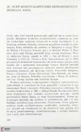 IX. Nurt spirytualistyczno-retrospekcyjny Hermana Hana