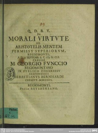 De morali virtute ad Aristotelis mentem