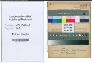 Entnazifizierung Kaethe Petran , geb. 27.03.1899 (Lehrerin)