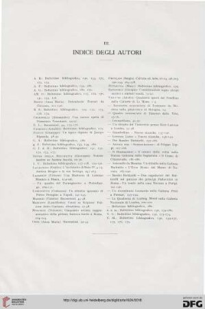 III. Indice degli autori