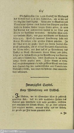 Zwanzigstes Capitel. Kurze Wiederholung und Beschluß