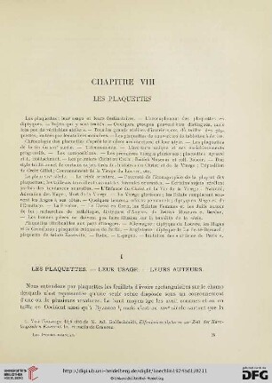 Chapitre VIII: Les plaquettes