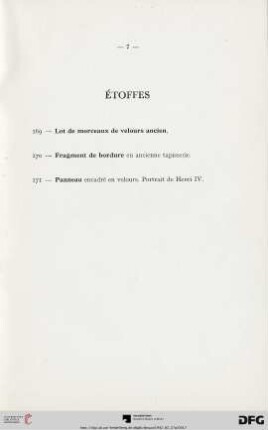 Étoffes (Nr. 169-171)