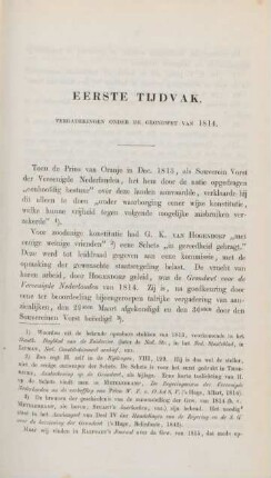 Eerste tijdvak. Vergaderingen onder de grondwet van 1814