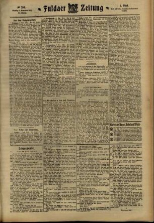 Zweite Ausgabe vom Dienstag, den 07. November 1911.