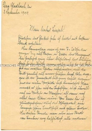 Brief einer Mutter aus Deutsch Krone an ihre Tochter in Celle inklusive Schreiben des Vaters aus Bergisch-Gladbach