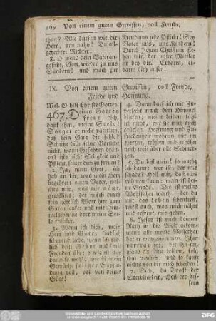 IX. Von einem guten Gewissen, voll Freude, Friede und Hoffnung.
