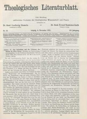 353-355 [Rezension] Andrae, Walter, Das Gotteshaus und die Urformen des Bauens im Alten Orient