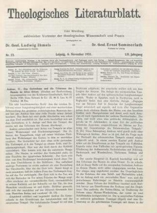 353-355 [Rezension] Andrae, Walter, Das Gotteshaus und die Urformen des Bauens im Alten Orient