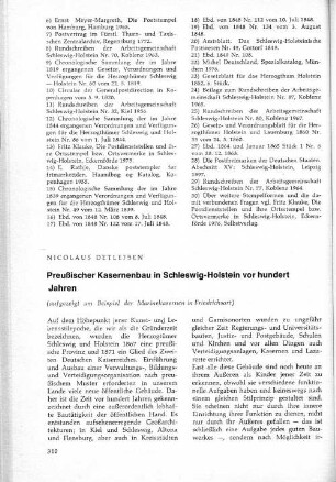 Preußischer Kasernenbau in Schleswig-Holstein vor hundert Jahren