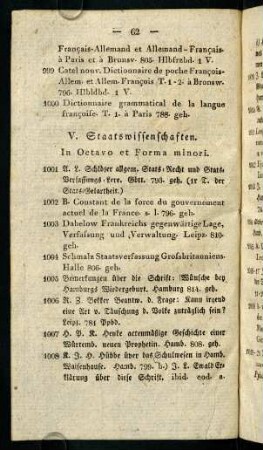 62-65, V. Staatswissenschaften
