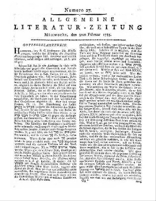 Salomo : Weisheit. Neu übersezt mit Anmerkungen und Untersuchungen von J. G. Hasse. Jena: Crökers [1785]