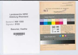 Entnazifizierung Kaethe Baeumer, geb. 16.10.1913 (Angestellte)