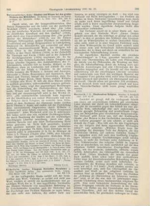 586-587 [Rezension] Bolza, Oskar, Glaubenslose Religion