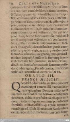 ORATIO III. FRANCI MILITIS.