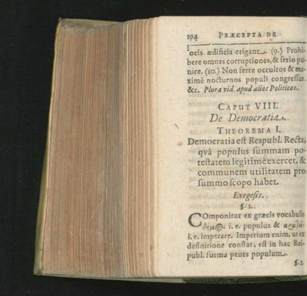 Caput VIII. De Democratia.