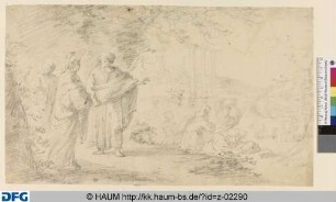 Unbekannte alttestamentarische Erzählung: Zwei Männer im Gespräch (Abraham und Lot?)