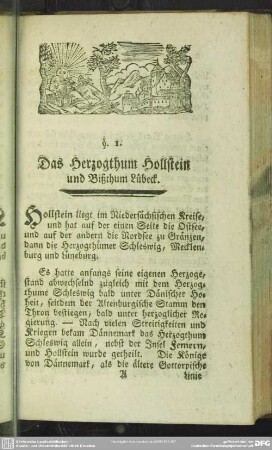 Das Herzogthum Hollstein und Bißthum Lübeck