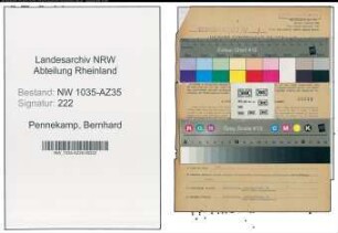 Entnazifizierung Bernhard Pennekamp , geb. 19.06.1891 (Bergmann)