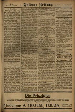Zweite Ausgabe vom Sonntag, den 15. Januar 1922.